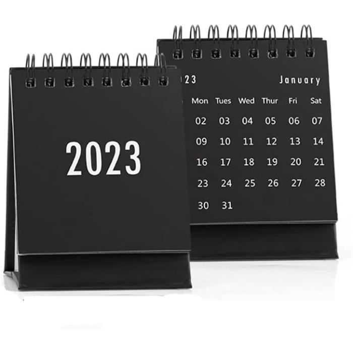 Mini calendrier de bureau 2022,calendrier de bureau mensuel avec reliure à  double spirale et autocollants,convient pour la[745] - Cdiscount Beaux-Arts  et Loisirs créatifs