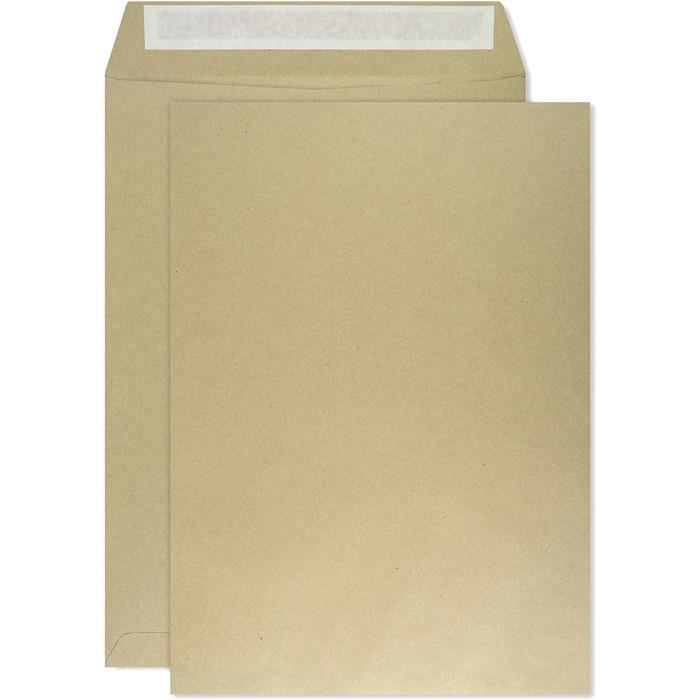 50 enveloppes DIN C5 brune 162x229 mm rabat droit adhésif sans fenêtre 80g  marron enveloppes professionnelles marron - Cdiscount Beaux-Arts et Loisirs  créatifs