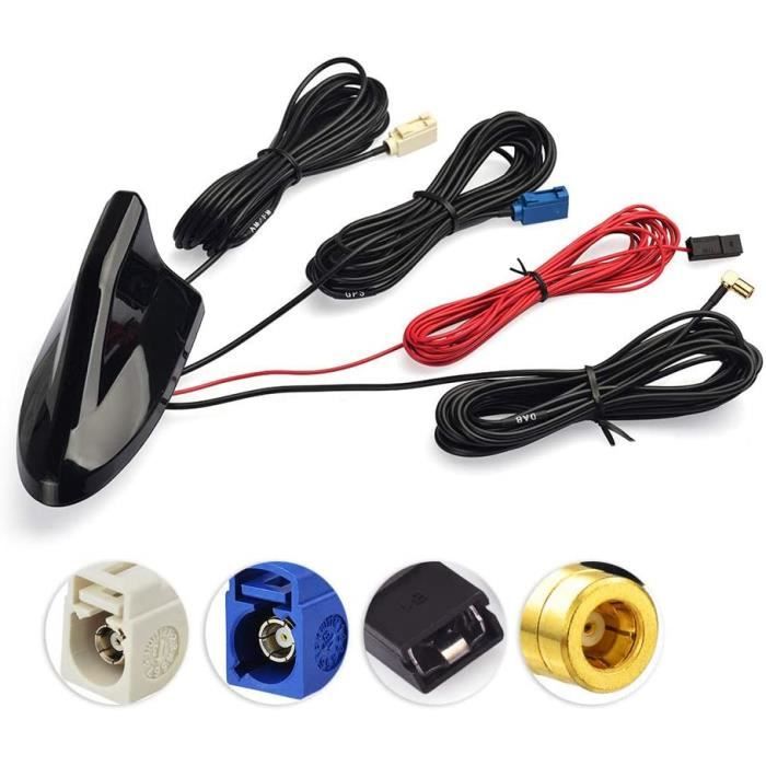 Antenne Voiture Eightwood DAB/AM/FM/GPS - Shark Fin Toit Avec Ampli Signal