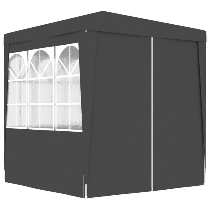 MMF® Anti-UV Tente de réception et parois latérales 2x2 m Anthracite 90 g-m² Tonnelle Pavillon Chapiteau de Jardin FR65387
