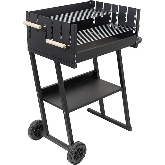 Barbecue Charbon Pliant Portable XXL - Acier Inox, Surface Grande Cuisson, Idéal Jardin, Pique-nique, 5-10 Personnes