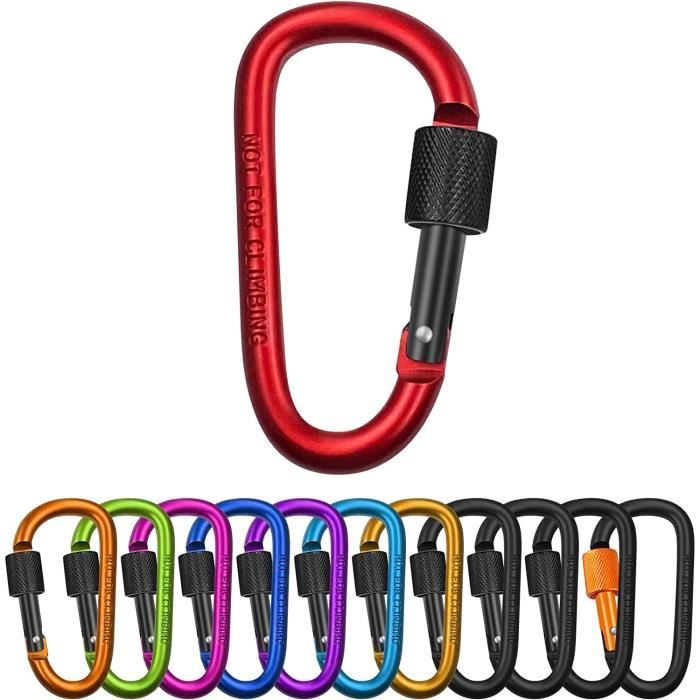 Lot De 5 Mousquetons En Cœur - Alliage Aluminium - Pour Clés, Sacs Et Outdoor