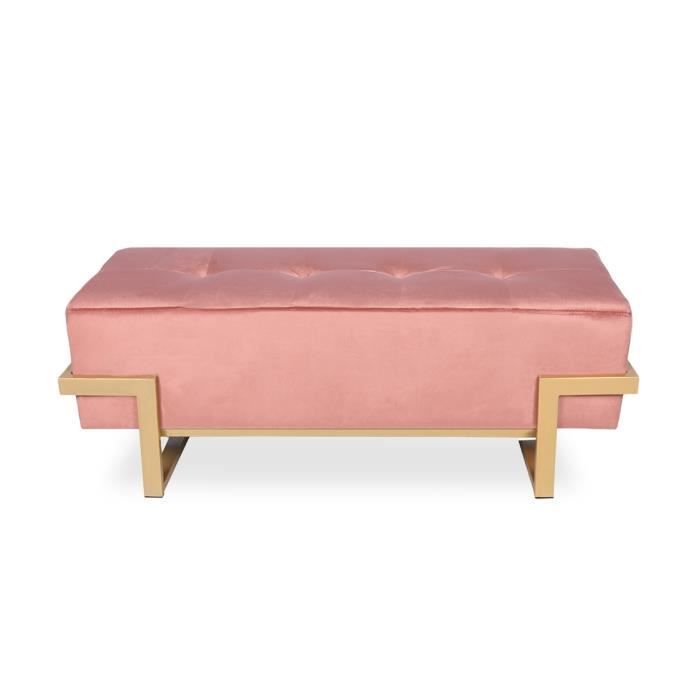 banquette - selena - velours vieux rose - pieds or