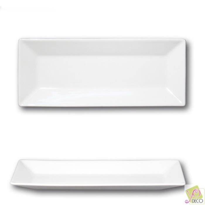 Assiette Creuse Rectangulaire Helton Pure Fondu - Porcelaine Blanche, 13cm, Lavable Lave-vaisselle