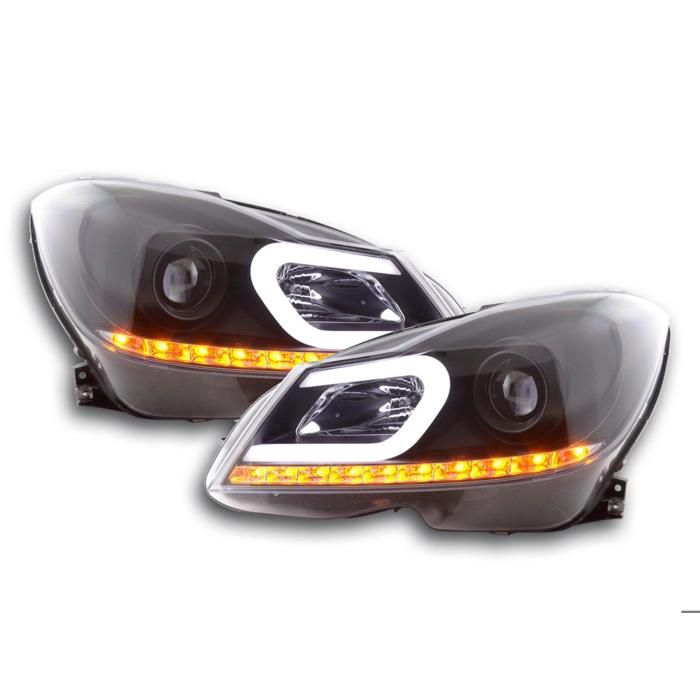 Paire De Feux Diurnes LED Daylight Pour Mercedes Classe C W204 (2007-2010) - Chrome, Neuf Sous Emballage
