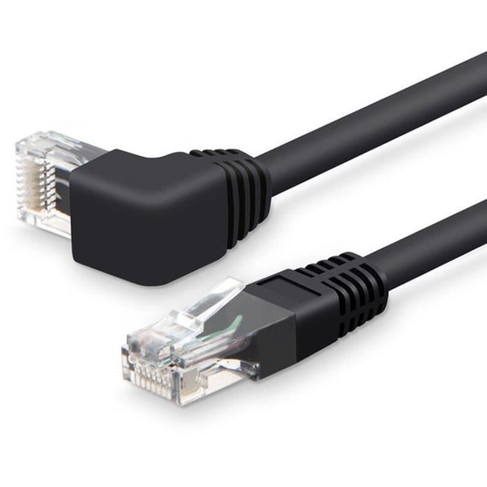 Ototon® 3M CAT 6 Câble Ethernet RJ45 Câble Réseau Coudé 90 Degrés 1000Mbps  250MHz Pour PC TV Box Routeur Xbox PS4 Routeur - Bas,3M - Cdiscount  Informatique