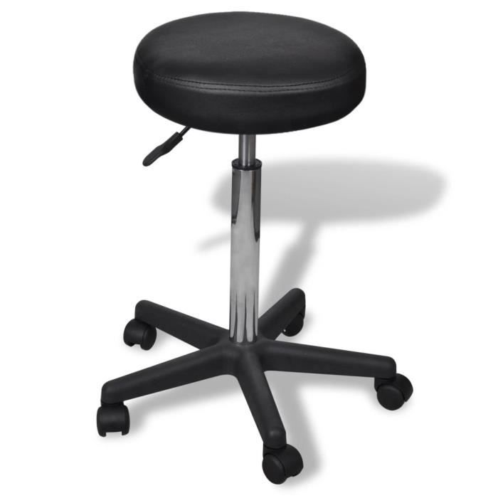 Tabouret de bureau à roulettes Réglable Pivotant Chaise de travail pour  Salon Message Esthétique Coiffure - Noir♫5092 - Cdiscount Maison