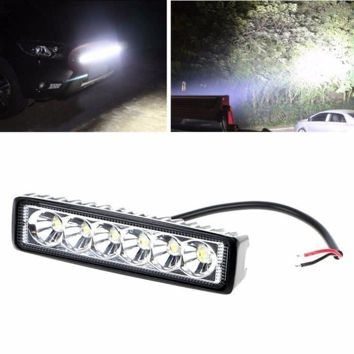 2 Barres LED Travail 4 Pouces Avec Halo Blanc - 6000K, 2000LM, IP67, 12V, Pour 4x4, VTT, Tout-terrain