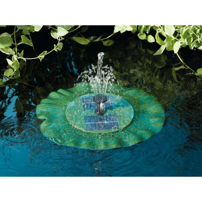 Fontaine Solaire Fleur de Lys Flottante Télécommandée Bassin Jardin Extérieur 