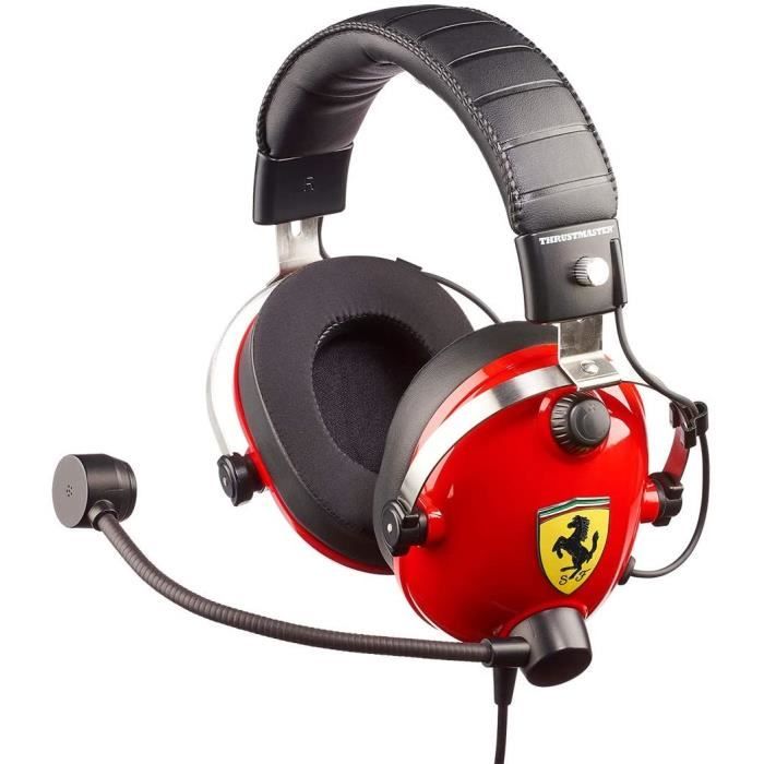 Casque Gaming Thrustmaster TRacing Scuderia Ferrari Edition - Compatible PC/PS4/Xbox One - Rouge