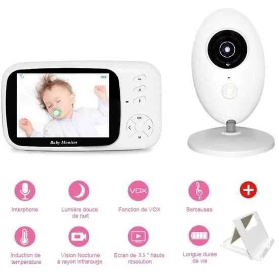 Moniteur vidéo bébé, Babyphone sans Fil avec Thermomètre - Caméra de  réglage à 360° - Conversation bidirectionnelle, Vision nocturne - Cdiscount  Puériculture & Eveil bébé
