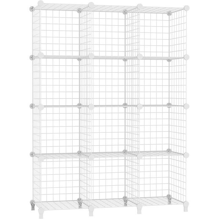 awtatos rangement fil 12 cubes bibliothèque empilable étagères modulaires multi-usage salon maison