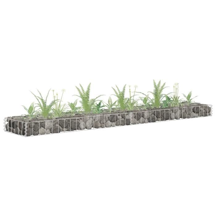 Jardinière Gabion Acier Galvanisé 360x30x10 Cm – Lit Surélevé Jardin – Clôture Décorative à Remplir Pierres - 4