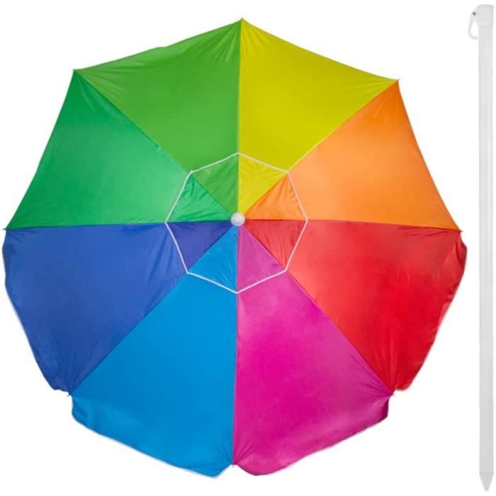 AKTIVE 62405 Beach Umbrella, Wind Protection, 240 cm, 8 Fibre Ribs