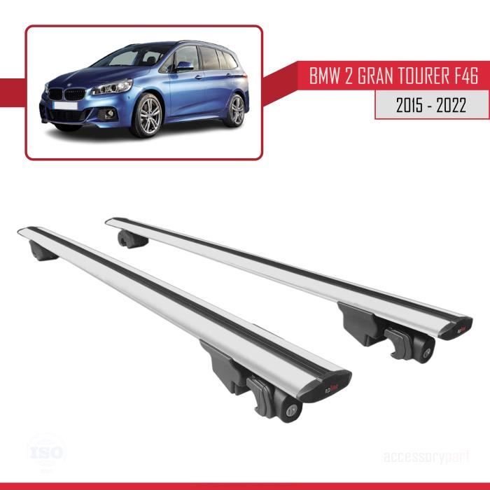 Pour BMW 2 Series Gran Tourer (F46) 2015-2022 HOOK Barres de Toit Railing Porte-Bagages de voiture Avec verrouillable Alu Gris