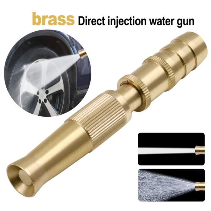 Pistolet D'Arrosage Métal Premium Avec Buse Laiton - 4 Modes Réglables + 4 Connecteurs Cuivre - Idéal Jardin & Nettoyage