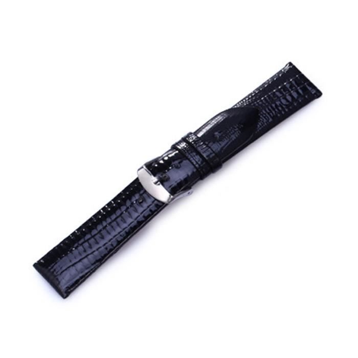 Bracelet De Montre Vintage En Cuir Véritable Noir 12mm - Fabrication Française Années 60