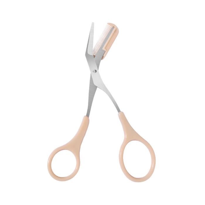 Kit 2 Outils De Toilettage Des Sourcils - Peigne Acier Inox + Brosse Et Ciseaux, Neuf