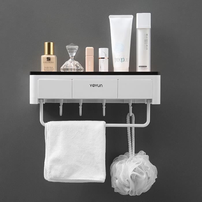 Armoire Murale Salle De Bain 2 Niveaux Avec Portes – Dimensions 37x20x40,8 Cm, Blanc – En PVC, Charge Max 10 Kg - 3