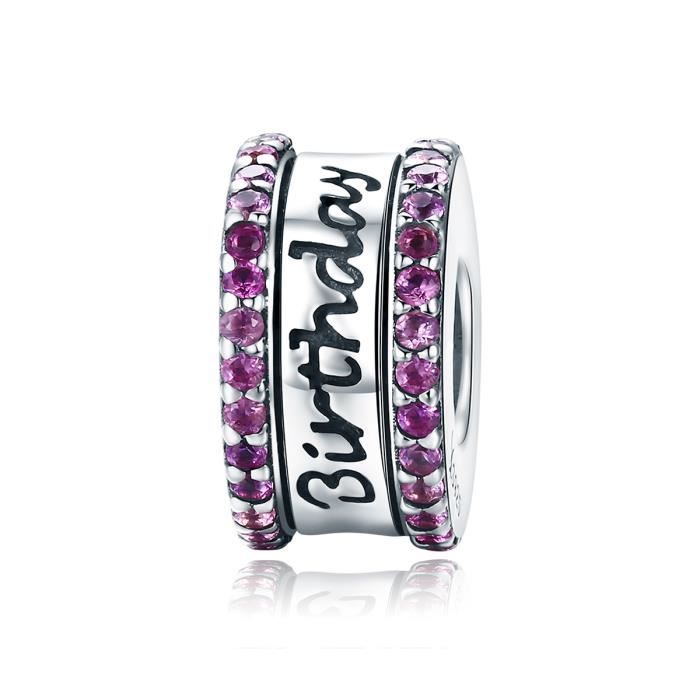Bamoer Rose Charm Pour Bracelet Pandora Joyeux Anniversaire Charms Fit Femmes Bracelets Bijoux Scc800 Achat Vente Charm S Gateau D Anniversaire