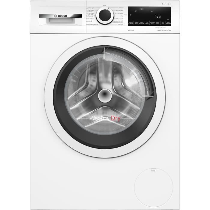 Lave-linge séchant BOSCH WNA144V0FR SER4 - 9 / 5 kg - Induction - L60cm - 1400 trs/min - Blanc