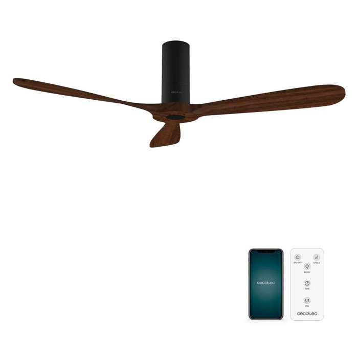 Cecotec Ventilateur de Plafond avec Télécommande et Wifi EnergySilence Aero 5500 Noir Aqua Connecté: 40 W 52 - Cecotec