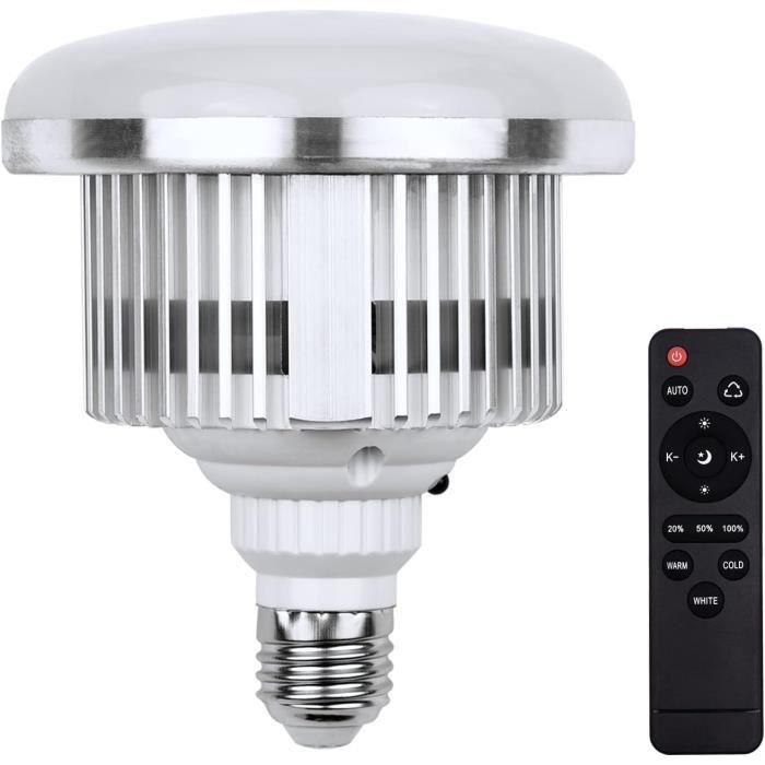 Ampoule LED 85W Réglable Avec Télécommande - 3200K à 5500K - Culot E27 Pour Studio, Maison, Bureau - 8