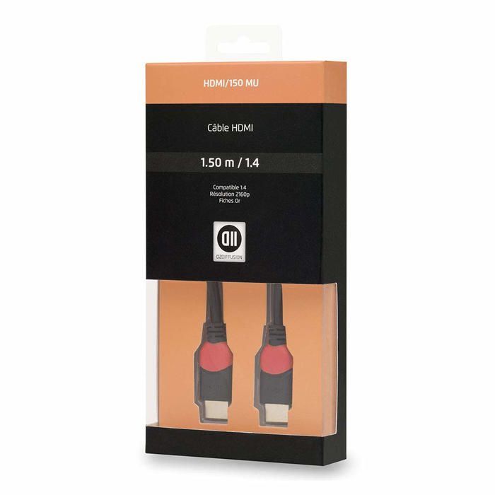 Câble HDMI 1.4 D2 Diffusion 1 5m