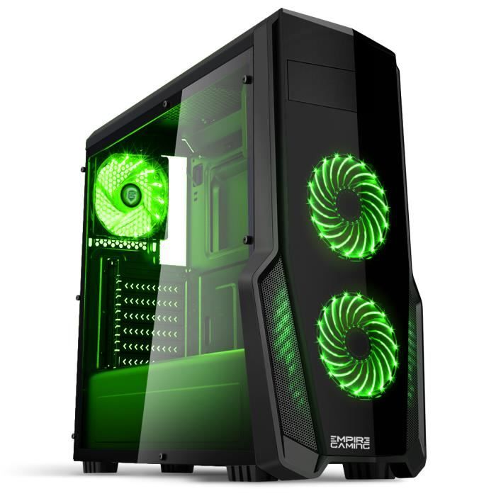 EMPIRE GAMING Boitier PC Gaming Warfare Vert USB 3.0 3