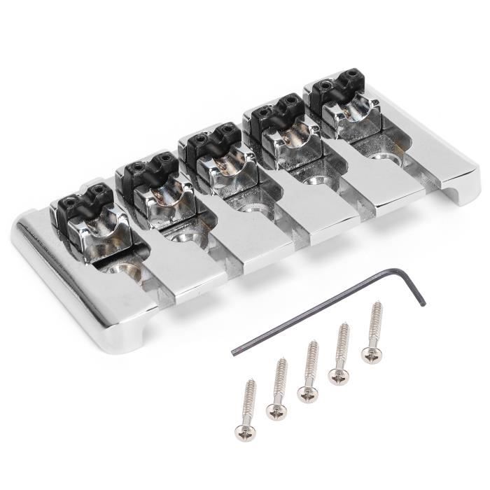 Chevalet Fixe Pour Basse 5 Cordes - Espacement 16 Mm, Alliage Zinc - Pour Basse électrique - 14