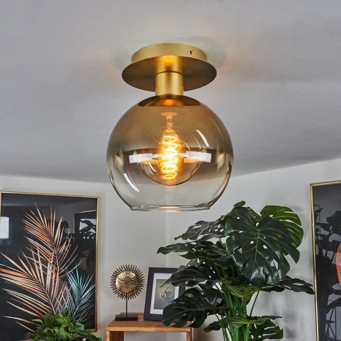 »Stinugliano« plafonnier métal/verre laiton/ambre ampoule(s) non incluse(s) »Stinugliano« plafonnier métal/verre laiton/ambre ampoule(s) non incluse(s)