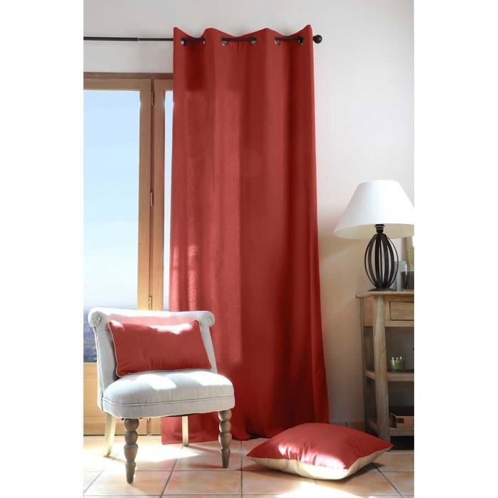 rideau uni terracotta 135 x 240 cm achat vente rideau cdiscount