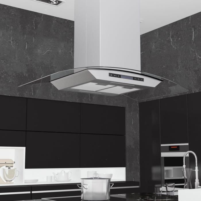 Hotte Murale Hotte Aspirante De Cuisine Hotte Ilot En Acier Argente Avec Led 90 Cm Achat Vente Hotte Cdiscount