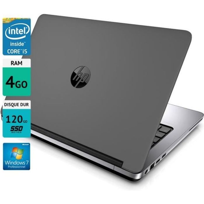 Top achat PC Portable Pc portable HP Probook 640 G1 14" 4GO SSD 120GO Windows 7 gris pas cher