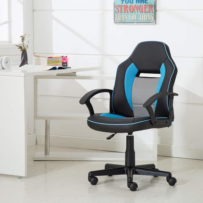 IWMH Chaise de Bureau pour Étudiant Enfant en Similicuir Siège