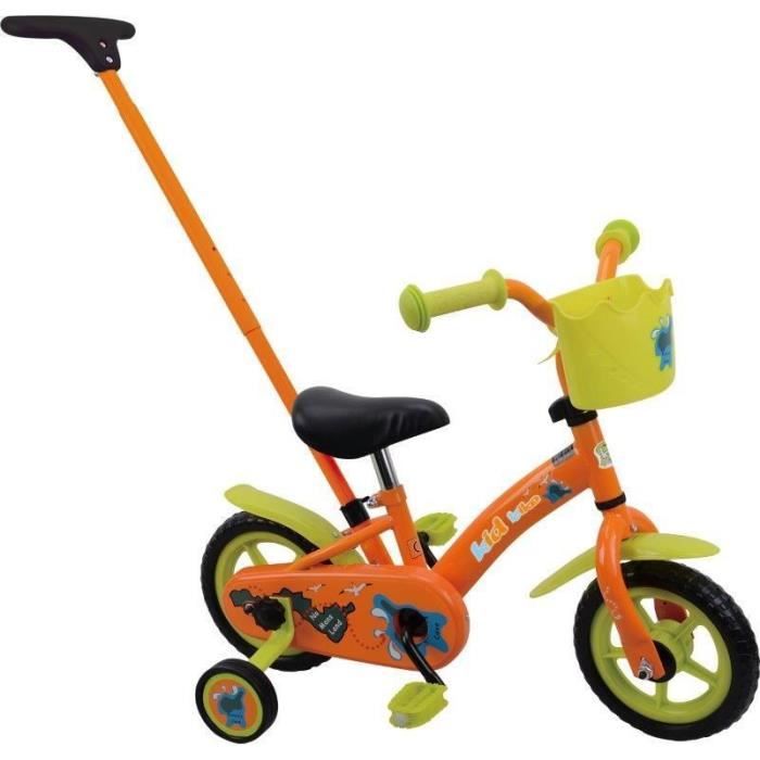 Vélo enfant KIDBIKE 10'' - cadre acier - orange - monovitesse