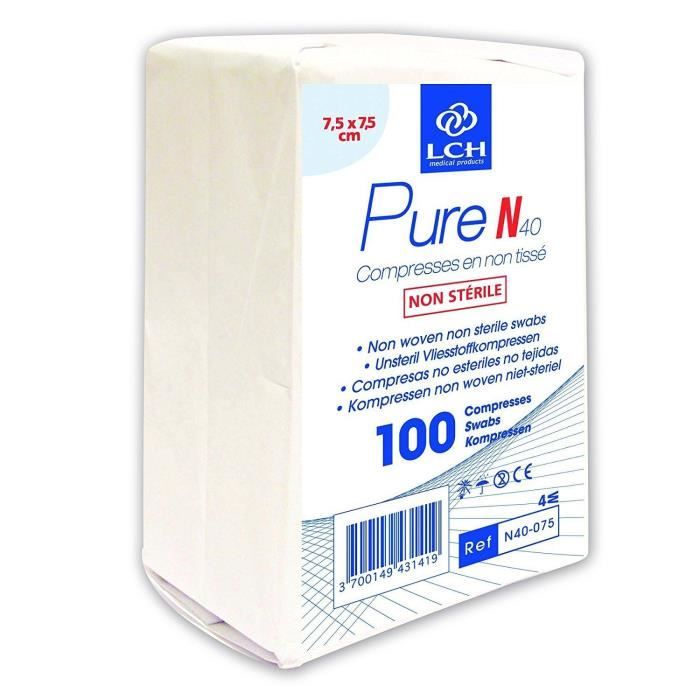 Lot De 100 Compresses Non Stériles Non Tissées - 7,5 X 7,5 Cm - Sylamed - Pour Soins & Désinfection