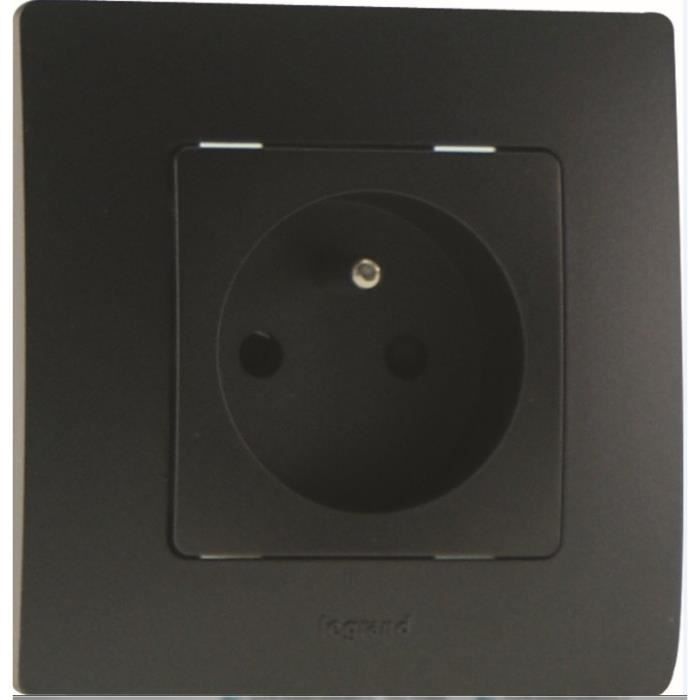 legrand prise de courant avec terre niloe noir cdiscount bricolage