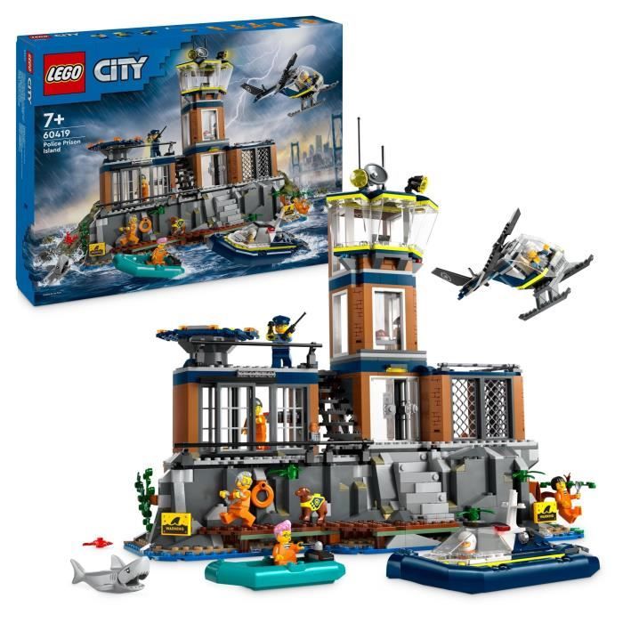 LEGO® 60419 City La Prison de la Police en Haute Mer, Jouet avec  Hélicoptère et Bateau, 7 Minifigurines et Figurine de Chien - Cdiscount  Jeux - Jouets