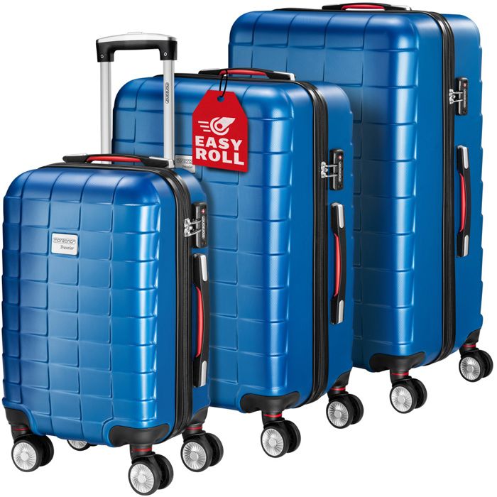 Lot De 3 Valises Souples Trolley – Tailles S/M/L (35-45 Cm) – Poignée Télescopique, Roues, Léger, Idéal Voyage