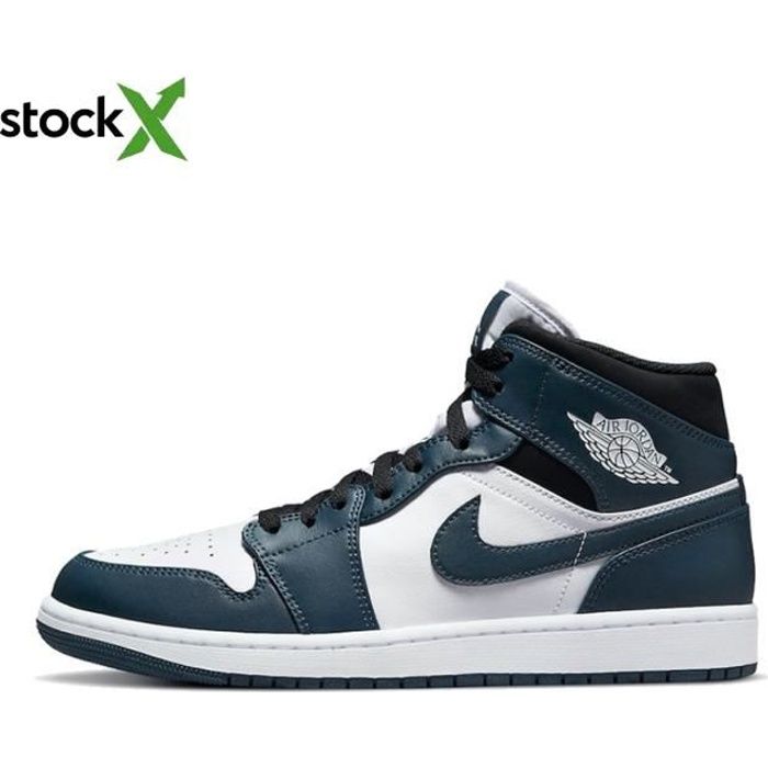 Baskets Nike Air Jordan 1 Mid Dark Teal 554724 411 Hommes