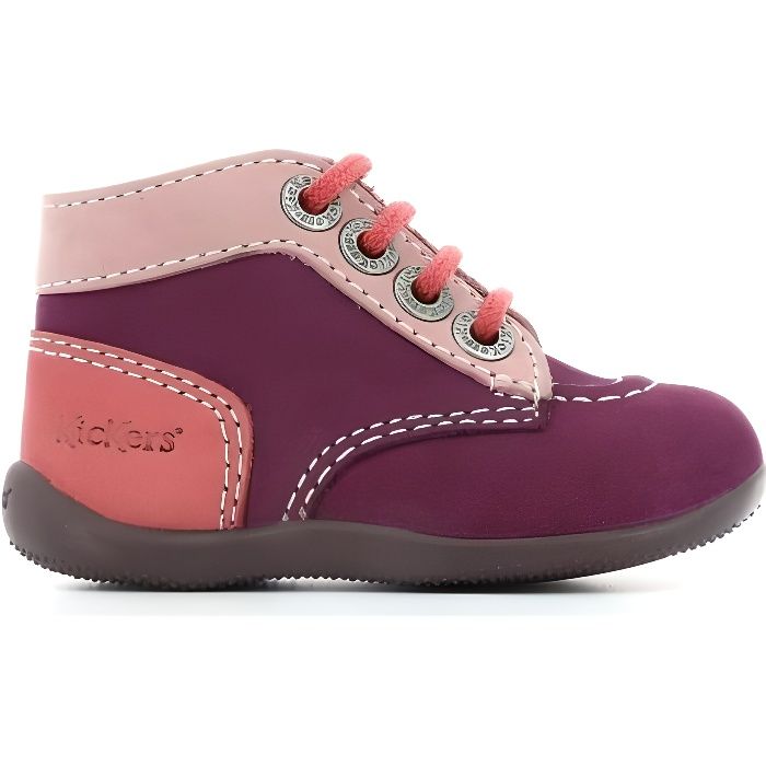 Bottillon Nubuck Enfant Fille Kickers Violet Cuir Confortable et Tendance Violet Cdiscount Chaussures