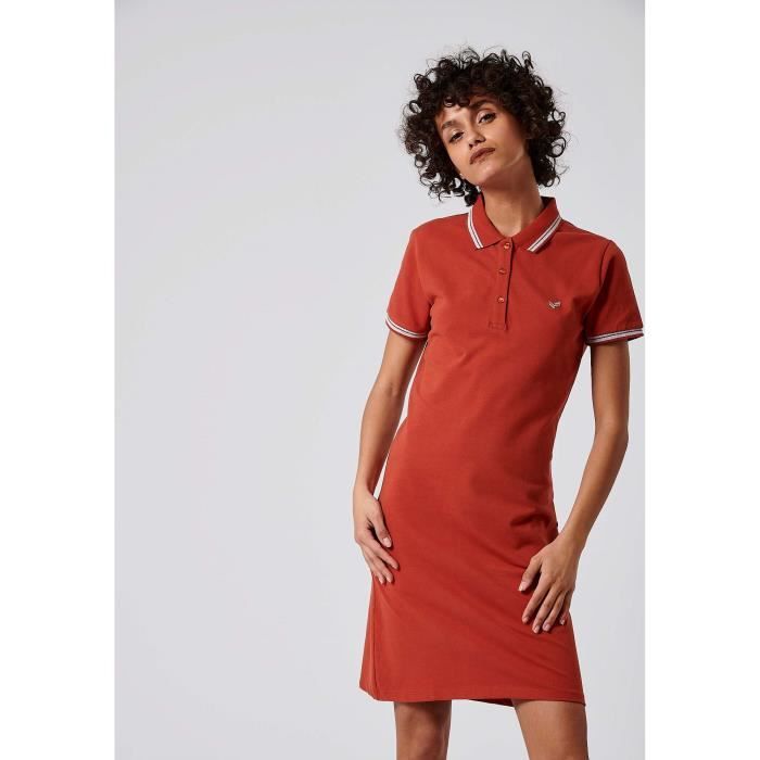 kaporal - robe polo rouge femme julix