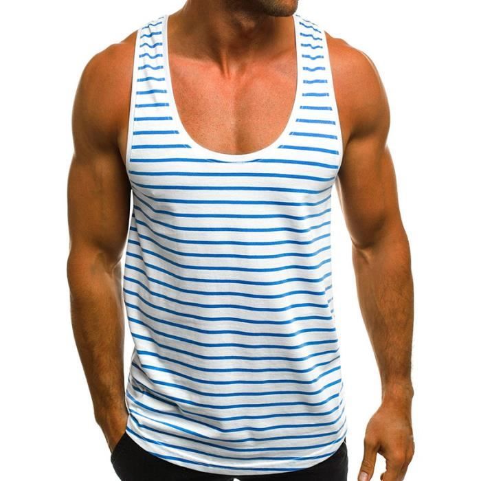 Pullover Homme Sans Manches, Col En V, Col Et Bordures Côtelées