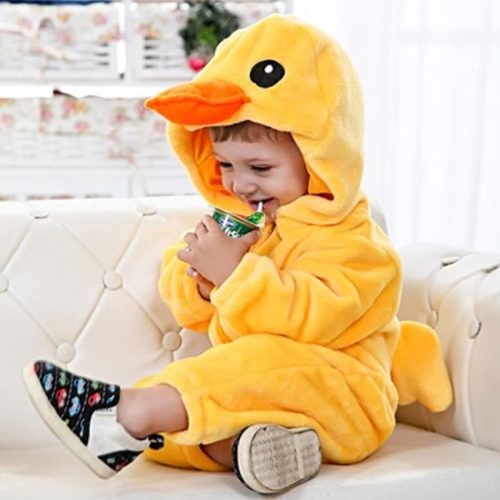 Mintgreen Unisexe Hiver Bebe Grenouilleres Barboteuse Deguisement Flanelle Capuche Costume 0 24 Mois Jaune Cdiscount Pret A Porter