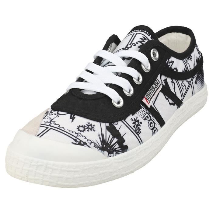Chaussures Kawasaki CARTOON Femme Blanc Noir Blanc noir