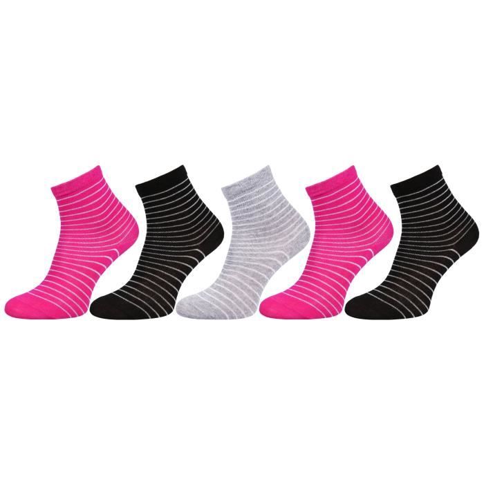 Mi-chaussettes fille rose/noir/gris/violet 35/38 TEX : le lot de 7 paires  de chaussettes à Prix Carrefour