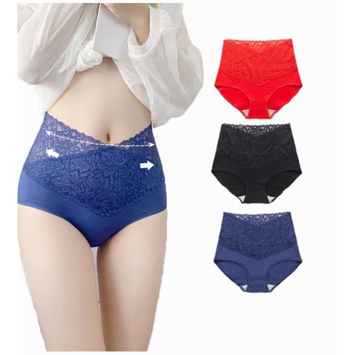 Lot 6 Culotte Femme Taille Haute Ventre Culotte Sexy Slip Sous