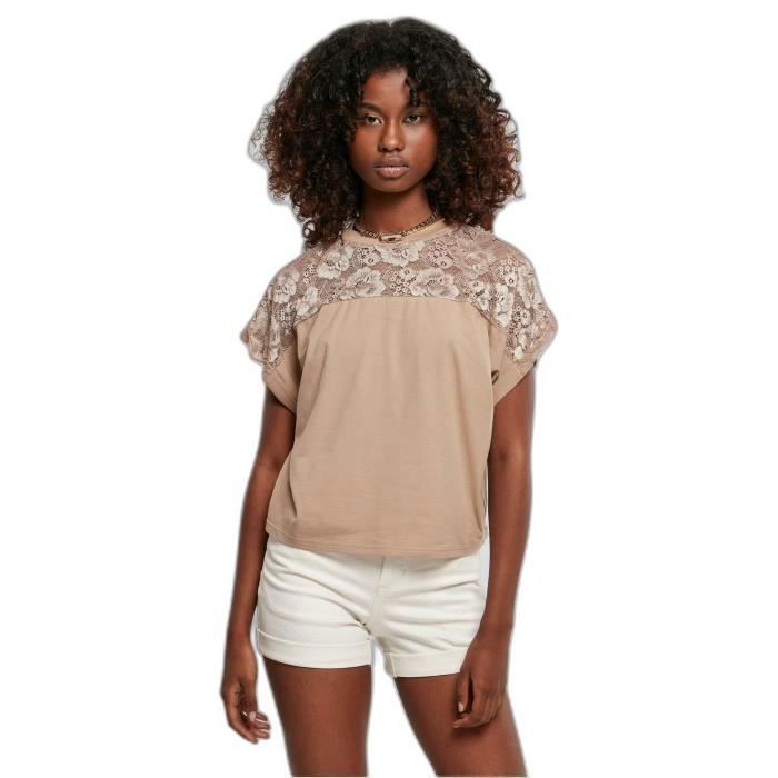 Tee shirt dentelle beige hotsell