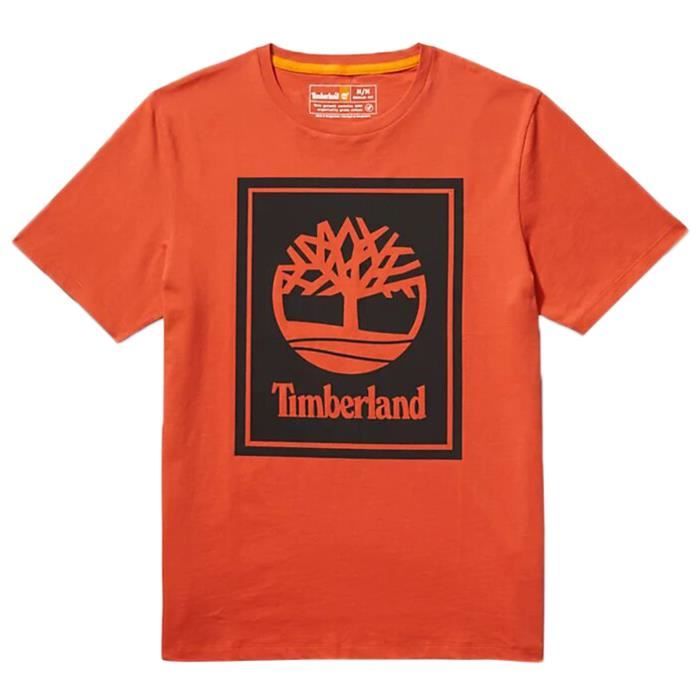 Tee Shirt Timberland SS Stack Orange Noir Homme Orange noir